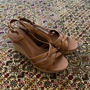 Sz 7.5 Ralph Lauren Leather Wedges